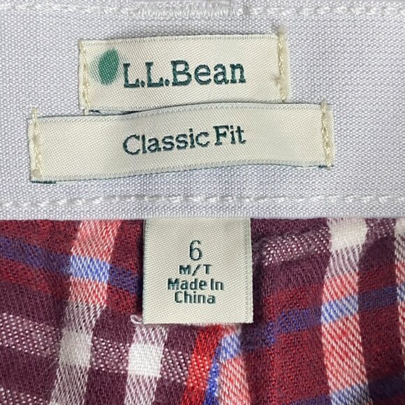 L.L. Bean Classic Fit Flannel lined khaki pants size 6 M/T NWT women's - Picture 3 of 7